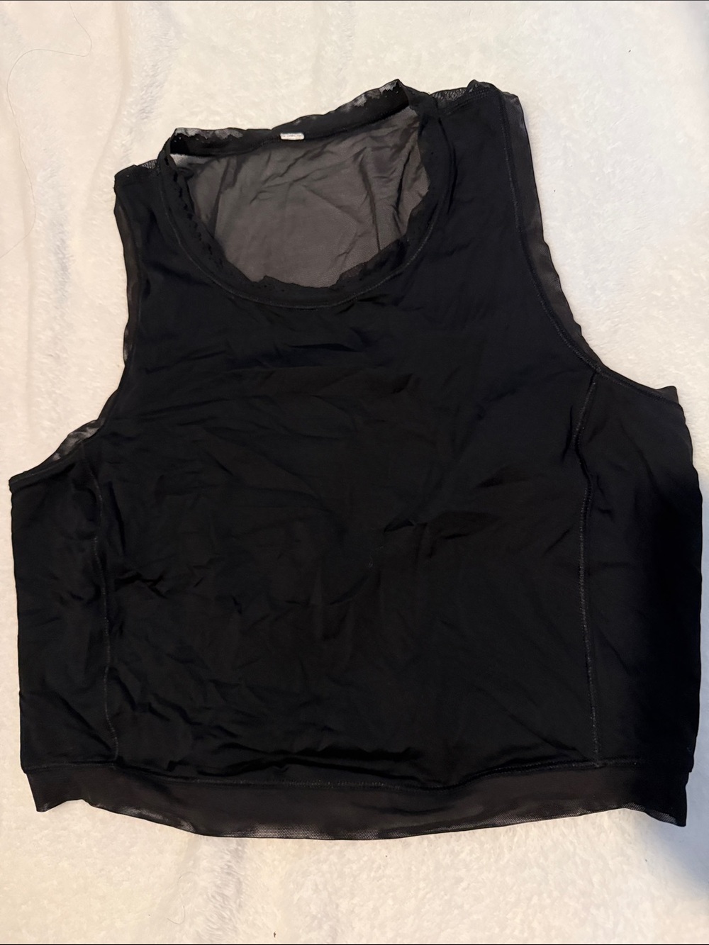 lululemon athletica Black Sheer-Trim Sleeveless Tank